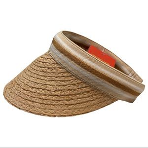 Womens sun raffia visor straw hat beach Uv